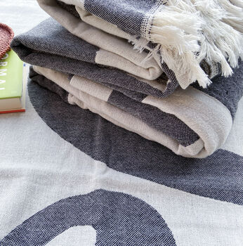 Home Sweet Home Natural Cotton Throw, 3 of 11
