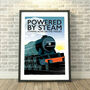 Powered By Steam Train Railway Print, thumbnail 1 of 5