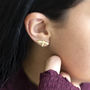 Gold Honey Bee Earrings, thumbnail 1 of 7
