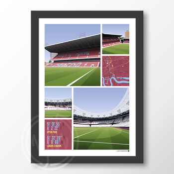 West Ham Views Of Upton Park And London Stadium Poster, 6 of 6