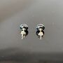 Rainbow Abstract Fused Glass Sterling Silver Stud Earrings, thumbnail 8 of 10