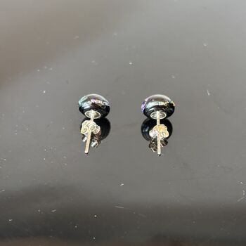Rainbow Abstract Fused Glass Sterling Silver Stud Earrings, 8 of 10
