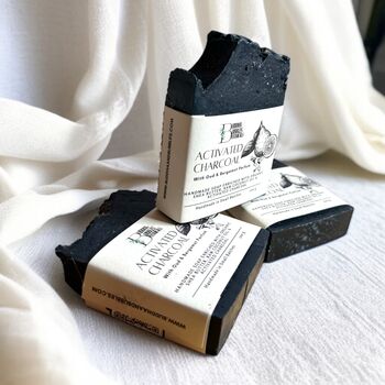 Soap Bar With Exfoliating Activated Charcoal, Oud And Bergamot, 4 of 6