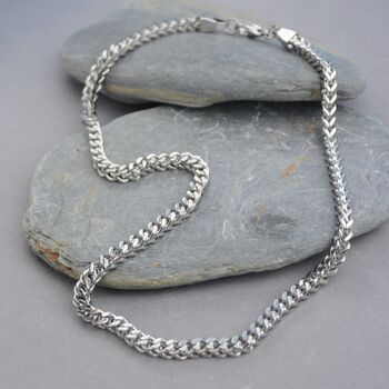 Men's Chunky Wheat Link Stainless Steel Chain, 2 of 7