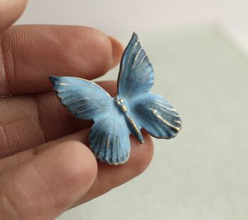 Blue Butterfly Brooch Pin, 2 of 7