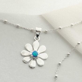 Sterling Silver Gemstone Daisy Necklaces, 5 of 9