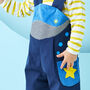 Blue Whale Baby Shortie Dungarees, thumbnail 3 of 5