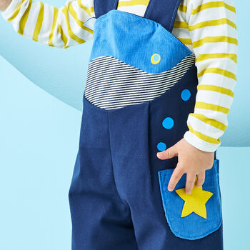 Blue Whale Baby Shortie Dungarees, 3 of 5
