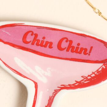 Chin Chin Cocktail Ceramic Trinket Dish, 2 of 2