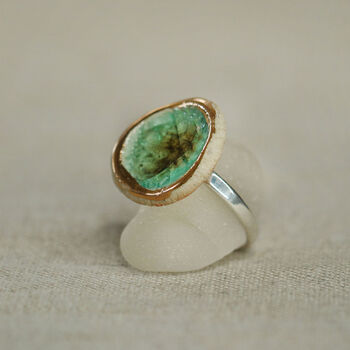 Large Round Emerald Reef Adjustable Ring, 6 of 6