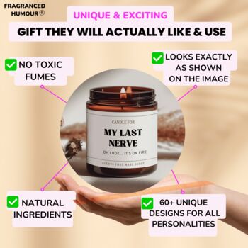 My Last Nerve Candle Friendship Gift Funny Candle, 5 of 8