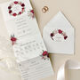 Burgundy Floral Concertina Wedding Invitations, thumbnail 1 of 4