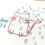 12 Personalised Red Cat Notecards, thumbnail 2 of 3