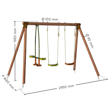 Pacco Wooden Swing Set, 4 of 11