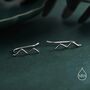 Zigzag Wave Crawler Earrings Sterling Silver, thumbnail 9 of 11