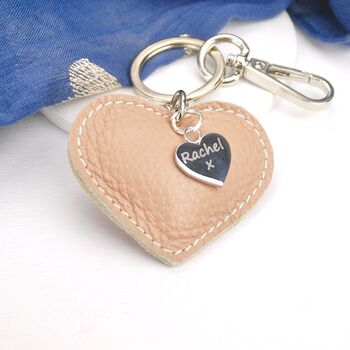 Personalised Leather Heart Keyring, 5 of 8