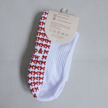 'Bows And Candy Canes' Pilates Grip Socks, 3 of 3