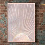 Sun Boho Pink Marble Gold Wall Art Print, thumbnail 1 of 8