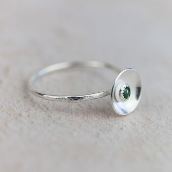 Sterling Silver Birthstone Dome Ring, 9 of 12