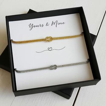 Love Knot Bracelet Set, Couples Valentine's Jewellery, 4 of 12