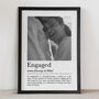 Personalised Engaged Print, Engagement Gift, thumbnail 1 of 7