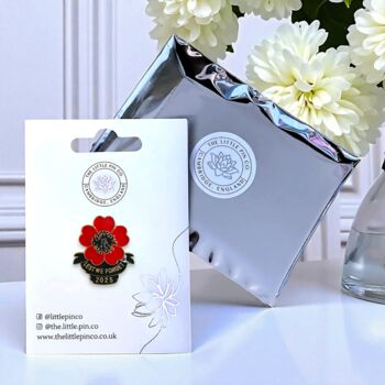 Lest We Forget Poppy Remembrance Sunday, Armistice Day Enamel Pin Brooch, 2 of 8