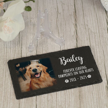 Pet Memorial Photo Slate Plaque On Stand, 3 of 3