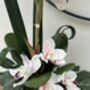 Large Pink Cymbidium Orchid In Gold Bowl, thumbnail 3 of 8