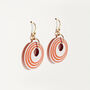Cream And Terracotta Stripey Circular Earrings, thumbnail 3 of 6