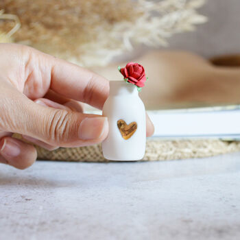 Paper Rose And Embossed Heart Mini Bottle, 7 of 12