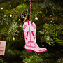 Personalised Cowboy Boot Christmas Decoration, thumbnail 1 of 10