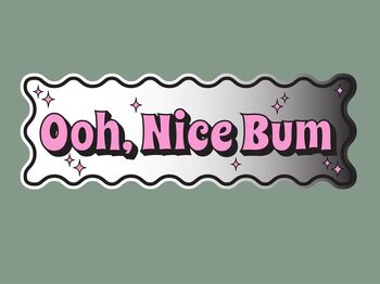 Wavy Edge Nice Bum Mirror Sign, 9 of 11