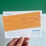 Colourful, Fun Ticket Style Alternative Wedding Invitation, thumbnail 3 of 5