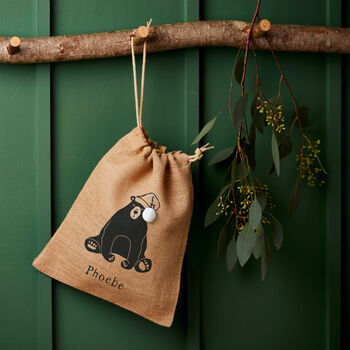 Personalised Christmas Sack Small Bear, 3 of 4