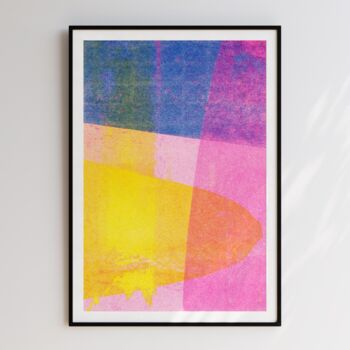 Abstract Riso Print Pink, Yellow, Blue, 3 of 5