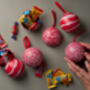 Trio Of Baubles In Swedish Design Filled With Swedish Chocolates, thumbnail 2 of 12