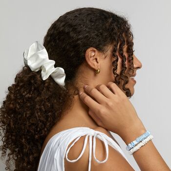 Silver Cloud Satin+ Oversized Scrunchie Santorini White, 2 of 5