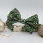 Green And Gold Holly Christmas Dog Bow Tie, thumbnail 11 of 12