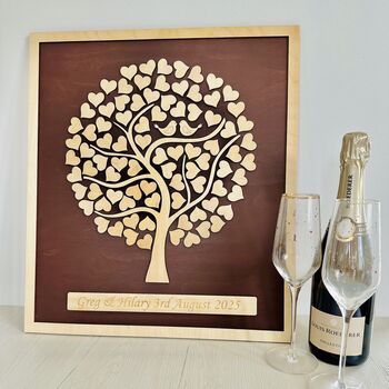 Love Birds Personalised Tree Wedding Guest Book, 4 of 5