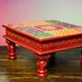 Hand Painted Indian Low Wooden Stool, thumbnail 2 of 3