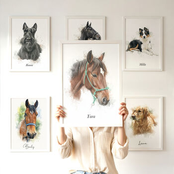 Personalised Watercolour Pet Illustration Portrait, 4 of 12