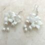Porcelain Flower And Pearl Drop Earrings, thumbnail 2 of 3