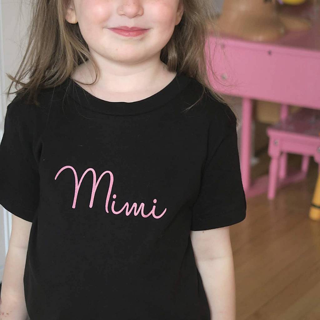 Personalised Kids Name Tshirt In Organic Cotton, 1 of 2