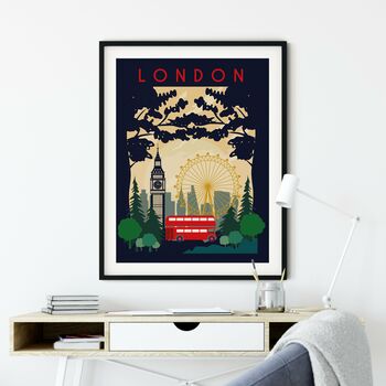 London Bus Travel Poster, 3 of 8