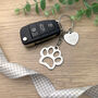 Paw Charm Always In My Heart Pet Memorial Keyring, thumbnail 1 of 4