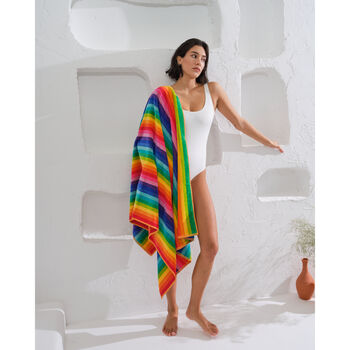 Beach Towel Multicolour Bright Rainbow, 4 of 7