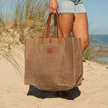 Waxed Canvas Tote Bag, 9 of 10