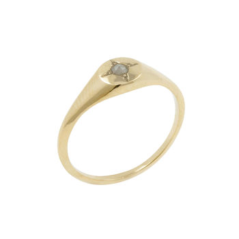 Diamond Mini Signet Ring, 5 of 8