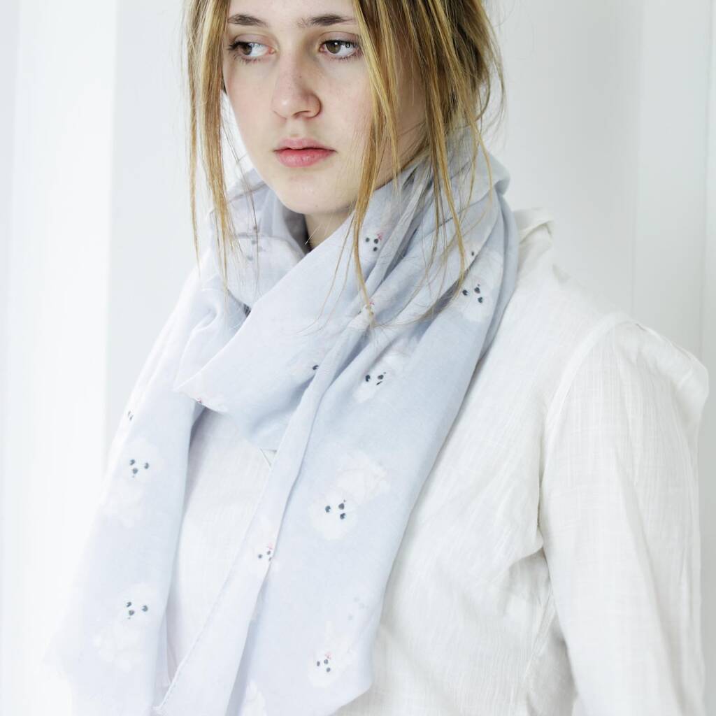 Personalised Bichon Frise Print Scarf For Dog Lovers By Hem Studios