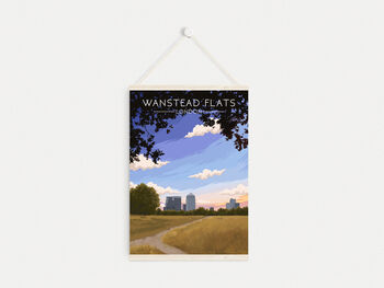 Wanstead Flats London Travel Poster Art Print, 6 of 8